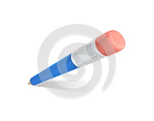 Blue pencil with eraser