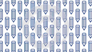 Blue pencil pattern background. Back to school concept. Vector illustration