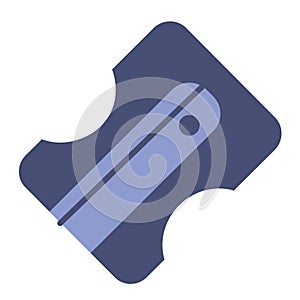 Blue pencil sharpener icon. Vector