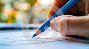 The Blue Pencil Sketch.AI generated image