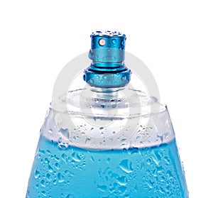 Blue perfume bottle