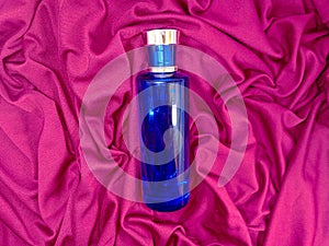 blue perfume bottle