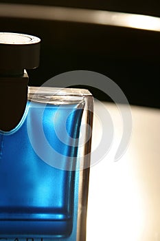 Blue perfume bottle
