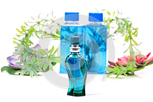 Blue perfume bottle