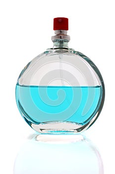 Blue perfume bottle