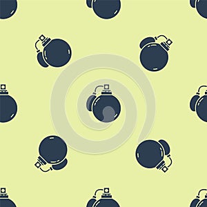 Blue Perfume icon isolated seamless pattern on yellow background. 8 March. International Happy Women Day. Vector