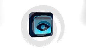 Blue Personal information collection icon isolated on grey background. Collection of personal data. Blue square button