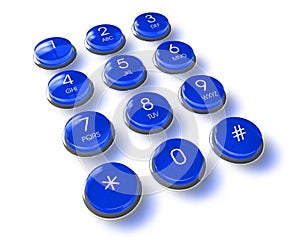 Blue phone keyboard