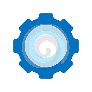 Blue pictogram, gear icon. Simple flat design. Flat vector illustration