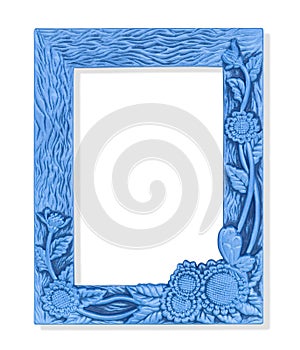 a Blue picture frame on white background