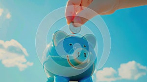 The blue piggy bank.AI generated image
