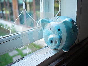 blue piggy bank, idea for saving money for future