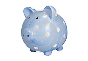 Blue Piggy Bank Isolated