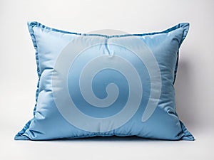 blue pillow on white background