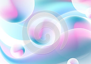 Blue pink 3d blurred sphere balls abstract background