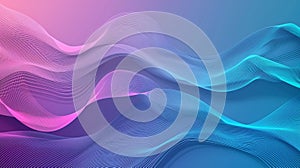 Blue and Pink Background With Wavy Lines