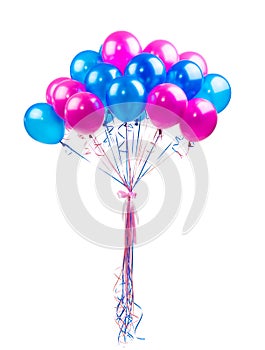 Blue and pink balloons