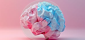 blue and pink brain, AI generated