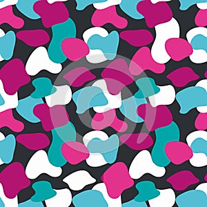 Blue and pink camouflage masking vector pattern.