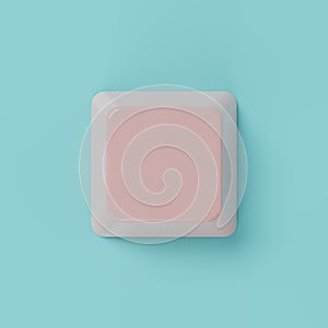 Blue and pink color keyboard input button on background. Abstract object and technology concept. 3D illustration rendering