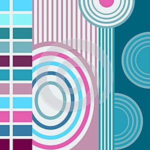 Blue Pink Contemporary Abstract Composition