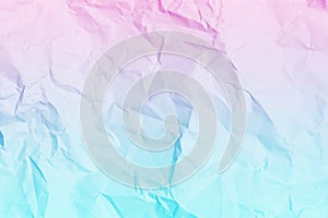 Blue and pink crumpled paper background, texture for web design screensavers