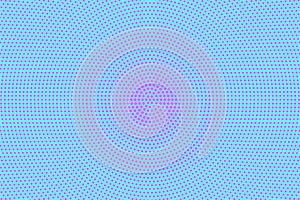 Blue pink dotted halftone. Grungy radial dotted gradient. Half tone background.