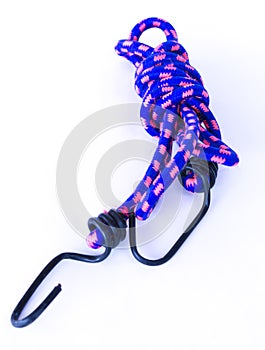 Blue and PInk elastic string on White background