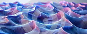Blue and pink fluid art fabric waves