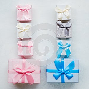 Blue pink gift box gender present difference