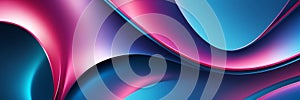 blue pink gradient luxury smooth shiny metal theme curves pattern abstract ai generated