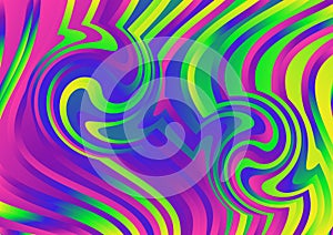 Blue Pink and Green Fluid Color Curvature Ripple Lines Background Vector Art