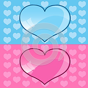 Blue and Pink hearts