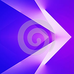 Blue pink lilac white abstract background. Geometric. 3d. Triangles lines arrows. Gradient. Neon electric. Web banner.