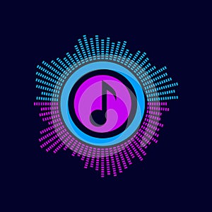 blue and pink music spectrum logo minimalist