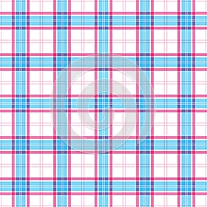 Blue and Pink Plaid Seamless Background Pattern