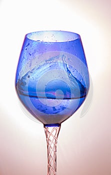 Blue pink round martini glass