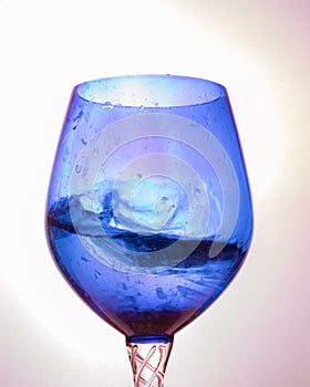 Blue pink round martini glass