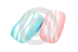 Blue and pink soap