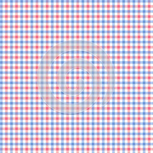 Blue and pink tartan plaid fabric seamless pattern, vector