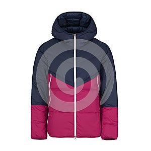 Blue and pink worm winter hoodie jacket