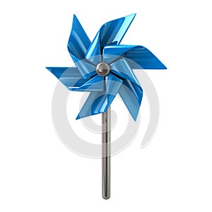 Blue pinwheel 3d illustration