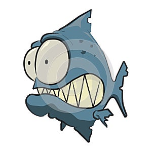 Blue Piranha Cartoon photo