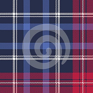 Blue pixel texture plaid seamless pattern