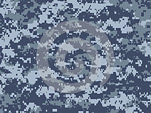 Blue pixels camouflage photo