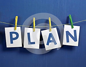 Blue plan letters