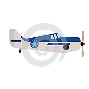 Blue plane geometric illustration isolated on background