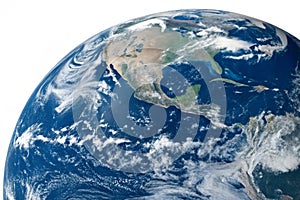 Blue planet Earth Atlantic ocean zone isolated