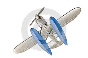 Blue plastic aquaplane isolated on the white background