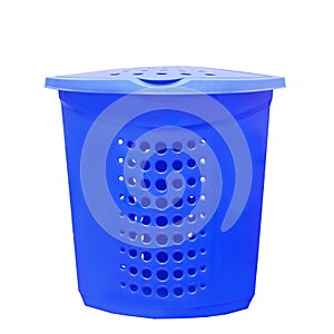 Blue plastic basket for washing